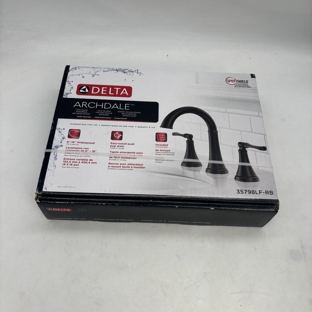 Delta Archdale 35798LF-RB 2 Handle Wide Spread Bathroom Faucet Black NEW